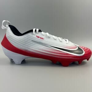 Nike Vapor Speed 3 Men Size 8.5 White Red Black Football Cleats FB3303-102 NEW